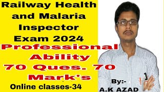 Railway Health and malaria Inspector online exam 2024online classes Class34 [upl. by Gearhart658]