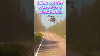 Helicopter Landing on the road to get a Milkshake shorts aviation [upl. by Udenihc]