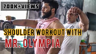 Plateau Busting Shoulder workout with MR OLYMPIA powerlifting  EP1 REAL TRAINING [upl. by Zaslow]