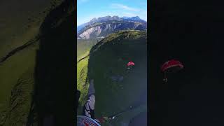 Speedflying Avoriaz Following my bro Gaetan down a classic run in Avoriaz speedflying flying [upl. by Yelkrab]