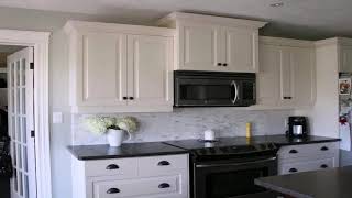 Kitchen Backsplash With Black Granite Countertops And White Cabinets [upl. by Lecrad44]