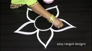 Cute amp small rangoli kolam designs with out dots  easy amp simple beginners muggulu [upl. by Yvehc]