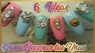 DECORACIÓN DE UÑAS con Clon Swarovski  Cristales en Uñas de Acrílico 😍 [upl. by Rednasxela]