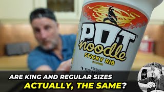 Are KING amp REGULAR the SAME Size  Pot Noodle Sticky Rib Instant Noodles REVIEW [upl. by Neerihs]