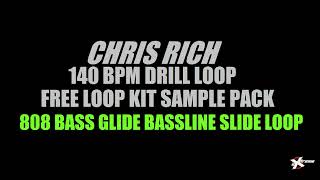 140 BPM Free UK Drill MIDI Bass Slide 808 Bassline Chris Rich Grime Preset Producer Pattern Loop [upl. by Annauqahs]