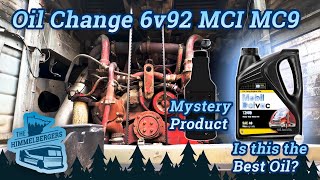 Oil Change 6v92 MCI MC9  Will Stop Leak Fix Rear Main Seal Leak [upl. by Anaidirib]