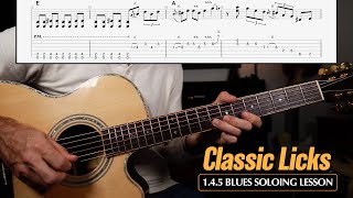 3 Classic Solo Blues Guitar Licks  Play By Yourself [upl. by Aihsetal208]