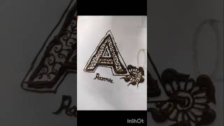 A letter mehndi design short video [upl. by Doi]