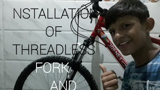 How To Install Threadless Suspension Fork And Headset In MTB SR Suntour XCM  Unique Rider [upl. by Addam956]