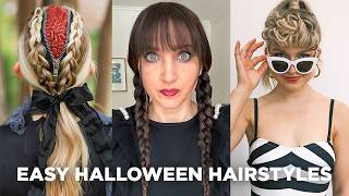 3 viral halloween hairstyles  wednesday barbie amp zombie hair [upl. by Nodnelg169]