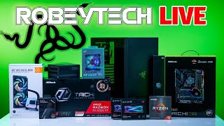 Build a PC Livestream  Razer Tomahawk Case Review  3500 Build Ryzen 5950x  ASROCK 6800 XT [upl. by Aidnahs]