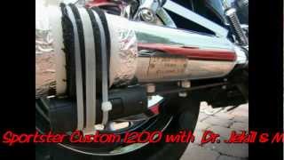 Sportster 1200 C Harley Davidson Jekill amp Hyde exhaust [upl. by Ettennad]