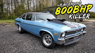 WTF THIS 98L 800BHP CHEVY NOVA DRAG CAR IS INSANITY [upl. by Gearard]