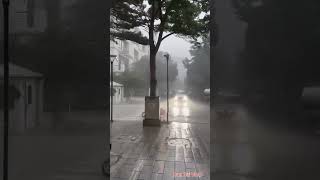 The typhoon was so strong that it threw motorcyclists off their bikes [upl. by Drisko]