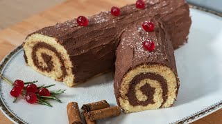 Nuovo dolce di Natale veloce tronchetto di Natale al cioccolato scomparirà in 1 minutoFacilissimo [upl. by Lothario]