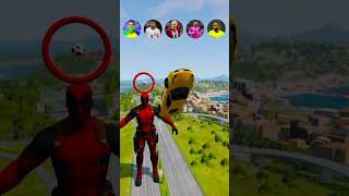 🚘CR7 vs Messi Deadpool Jump Challenge ⚽️beamngdrive simulator shorts [upl. by Nesnaj45]