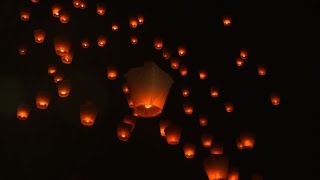 Hundreds of lanterns take flight at MidAutumn Lantern Festival [upl. by Bergstein147]