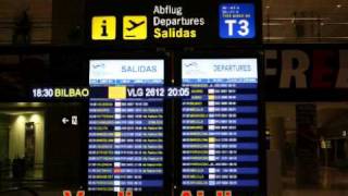 Málaga Airport announcement for flight VY 2612 to Bilbao 20120203 [upl. by Doggett902]