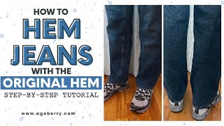 How to hem jeans with the original hem step by step tutorial [upl. by Odel]