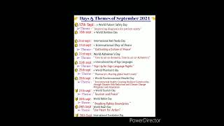 Days amp Themes of September 2024  shorts ytshorts daysandthemes currentaffairs2024 [upl. by Treve]