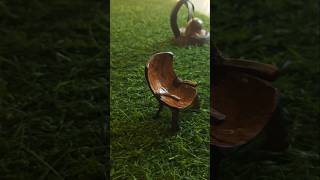 Easy coconut shell mini chair shortvideo youtubeshorts shortsfeedcrafts [upl. by Leunad473]