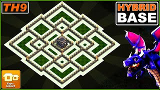 New BEST TH9 Base 2023 with COPY LINK  Town Hall 9 Hybrid Base Design  Clash of Clans [upl. by Yenoh722]