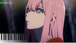 Darling in the franXX Episode 59 OST  i will stay with you Synthesia  Sheets [upl. by Llesig]