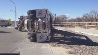 Gravel hauler rolls at busy intersection [upl. by Inez819]