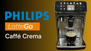 Preparing Caffé Crema on Philips LatteGo 5400 Series [upl. by Nerty136]