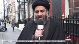 The Interview of Molana Ali Raza Rizvi at the protest in front of Saudi Embassy London [upl. by Suellen]