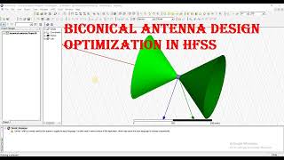 biconical 1×1 antenna array operating at 08GHz09GHz24GHz38GHz58GHz in hfss [upl. by Marget616]