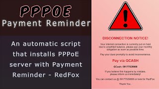 PPPoE and Payment Reminder Auto Script ROSV6 and ROSV7 [upl. by Hepza949]