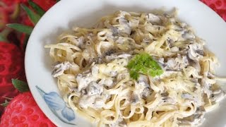 Спагетти со сливочным соусом и шампиньонами Очень вкусно [upl. by Ailen]