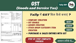 Tally ERP9 Part25  GST  How to make GST Bill in Tally ERP9 IGST CGST SGST in One Shot [upl. by Dudden653]