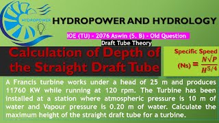 Calculation of Depth of Draft Tube  IOE Old Question [upl. by Julissa]