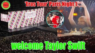 OMG Fans at La Défense Arena Paris countdown to welcome Taylor Swift on stage to open Eras Tour [upl. by Fennie]