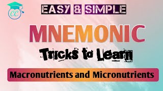 Easy amp Simple MNEMONIC Tricks to learn MACRONUTRIENTS and MICRONUTRIENTS 2020 [upl. by Dever]