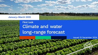 Climate and water longrange forecast issued 12 December 2024 [upl. by Kissel]