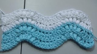 How to Crochet puff stitch ripple pattern [upl. by Rebmak]