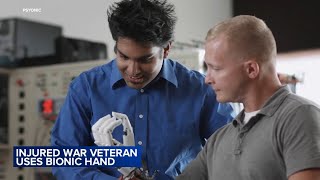 Bionic hand helps retired injured war veteran feel what he touches [upl. by Baese]