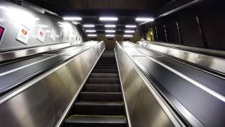 Sweden Stockholm Fridhemsplan subway station escalator and hissgruppen ab elevator  going up [upl. by Aneelad]