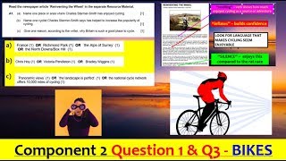 EDUQAS GCSE English Language Paper 2 Q1 amp Q3 Video Cycling [upl. by Aillimat]