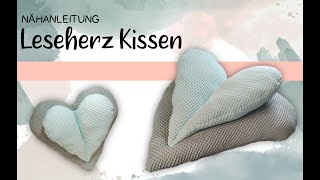 Leseherz Kissen nähen  LastMinute Geschenkidee  Nähen für Anfänger  kostenloses Schnittmuster [upl. by Asenav784]