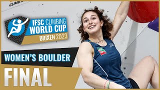 Womens Boulder final  Brixen 2023 [upl. by Nikolaos]