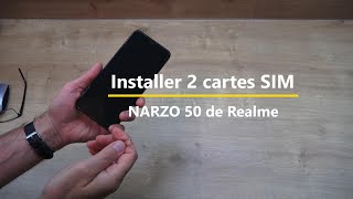 Insérer 2 cartes nanoSIM ou une nano Sim et une microSD sur Narzo 50 de Realme [upl. by Tillion46]