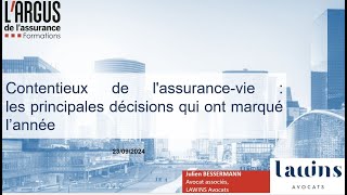 Webinaire  Actualité Jurisprudentielle de lassurance vie  le point sur les principales décisions [upl. by Sewoll849]