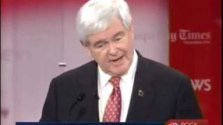 Newt Gingrich Rockefellersupporter namedrops Goldwater to sound conservative 12312 NBC Debate [upl. by Ykcim]