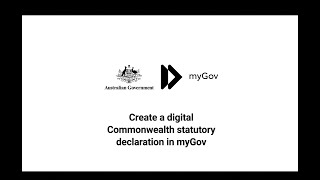 Digital Commonwealth statutory declarations in myGov [upl. by Akimak32]