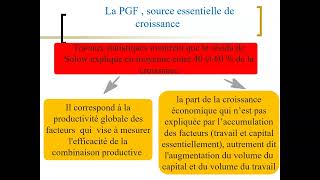 L’augmentation de la Productivité Globale des facteurs PGF  source de croissance intensive [upl. by Federico]