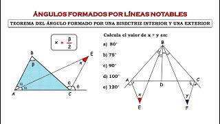 Teorema del ángulo formado por una bisectriz interior y una exterior [upl. by Horbal]